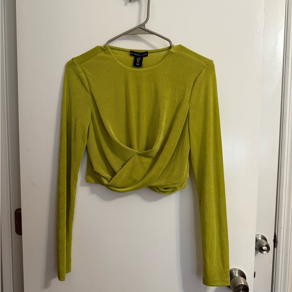 Sincerely Jules Lime Green Long Sleeve Dress